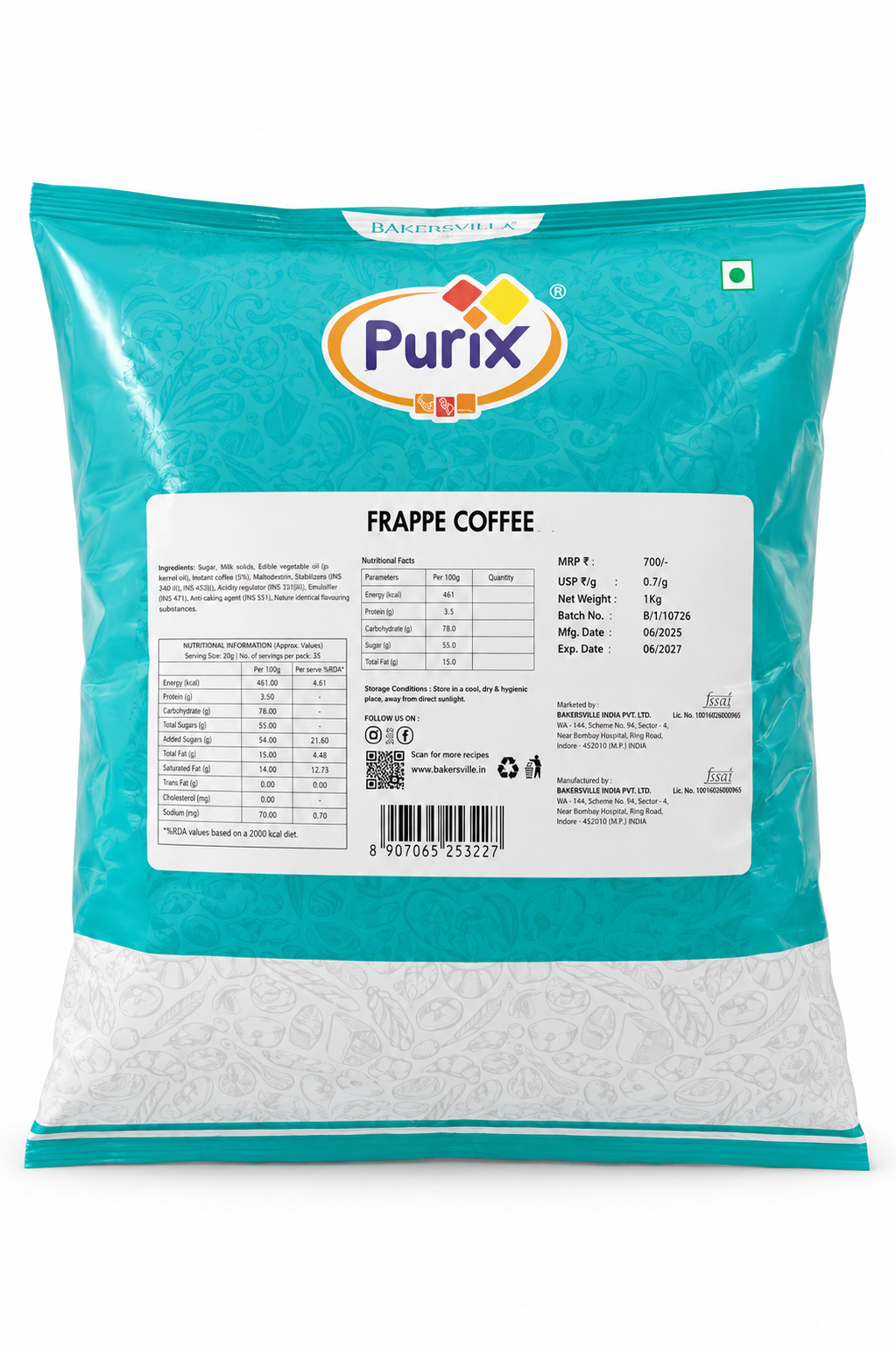 Bakersville Purix Coffee Frappe Mix 1kg