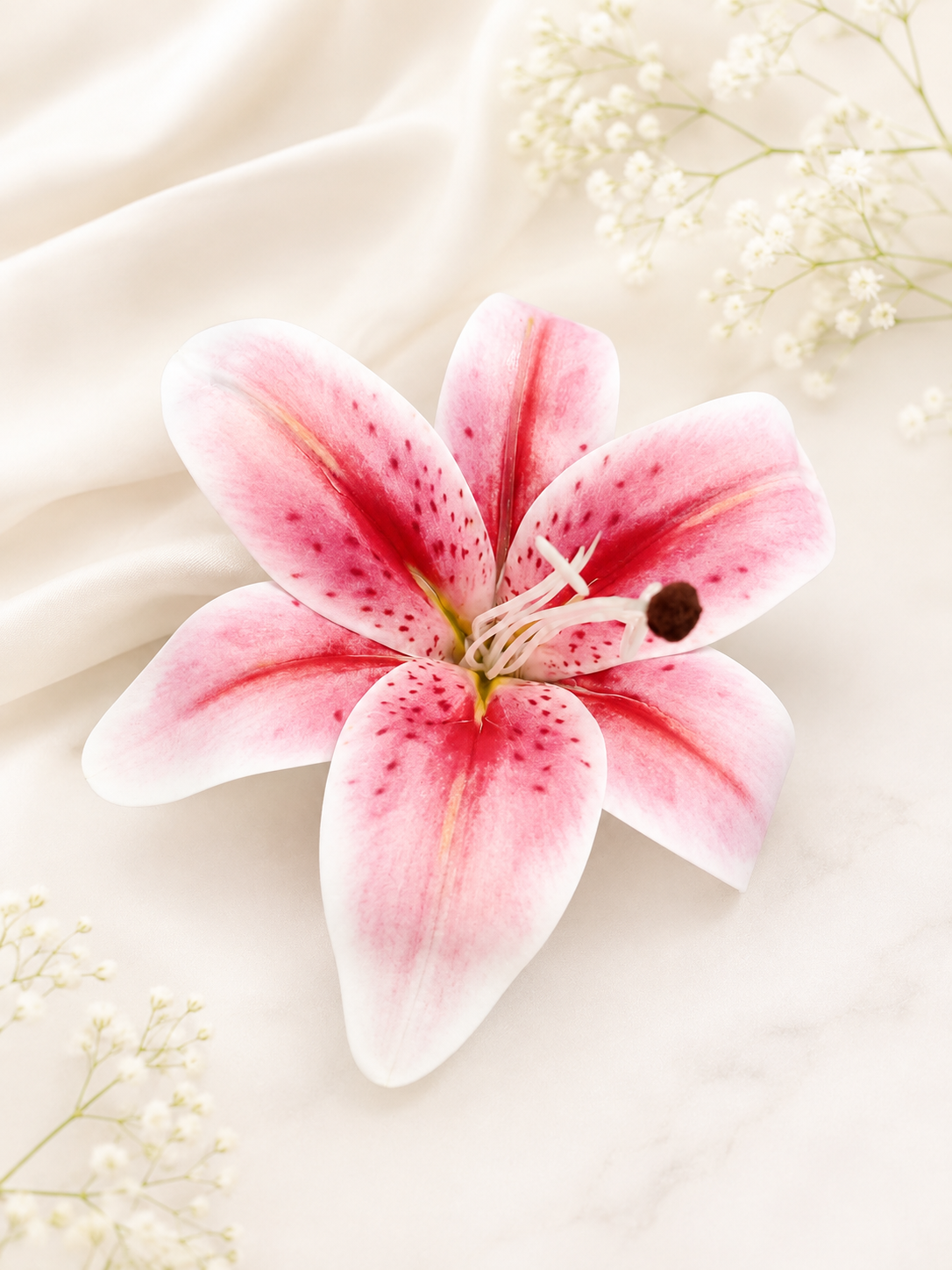 Artificial baby Pink Lily Flower for Cake Decoration