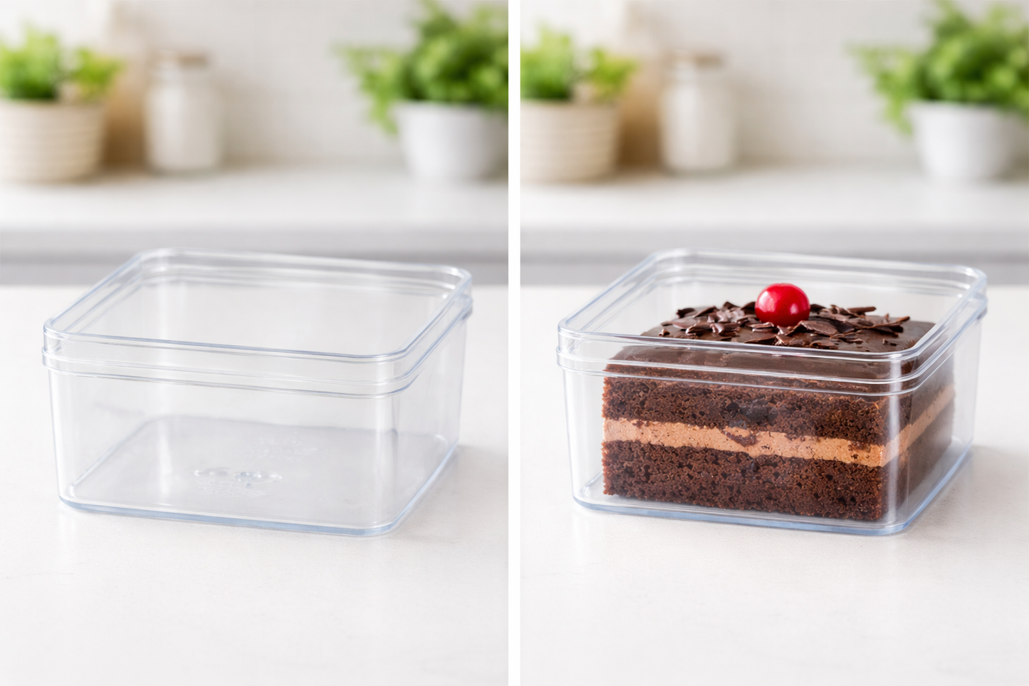 SQUARE Acrylic tub box pack of 10 (500ML)