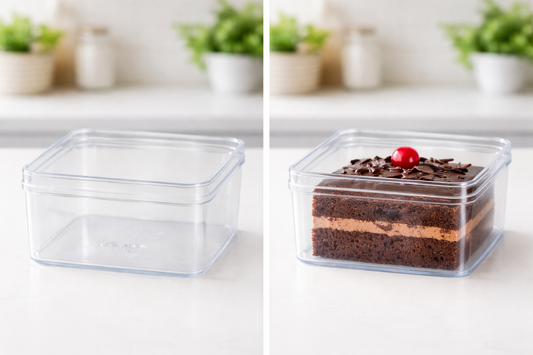 SQUARE Acrylic tub box pack of 10 (500ML)