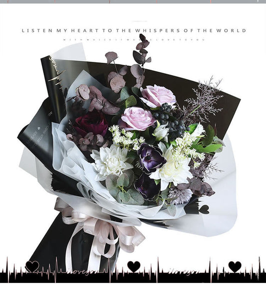 Flower Wrapping Black Paper Pack of 5 Size-22x21.5 inch