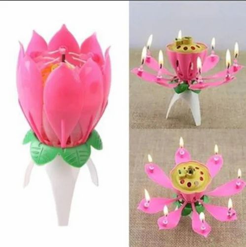 Big Musical Lotus Candle