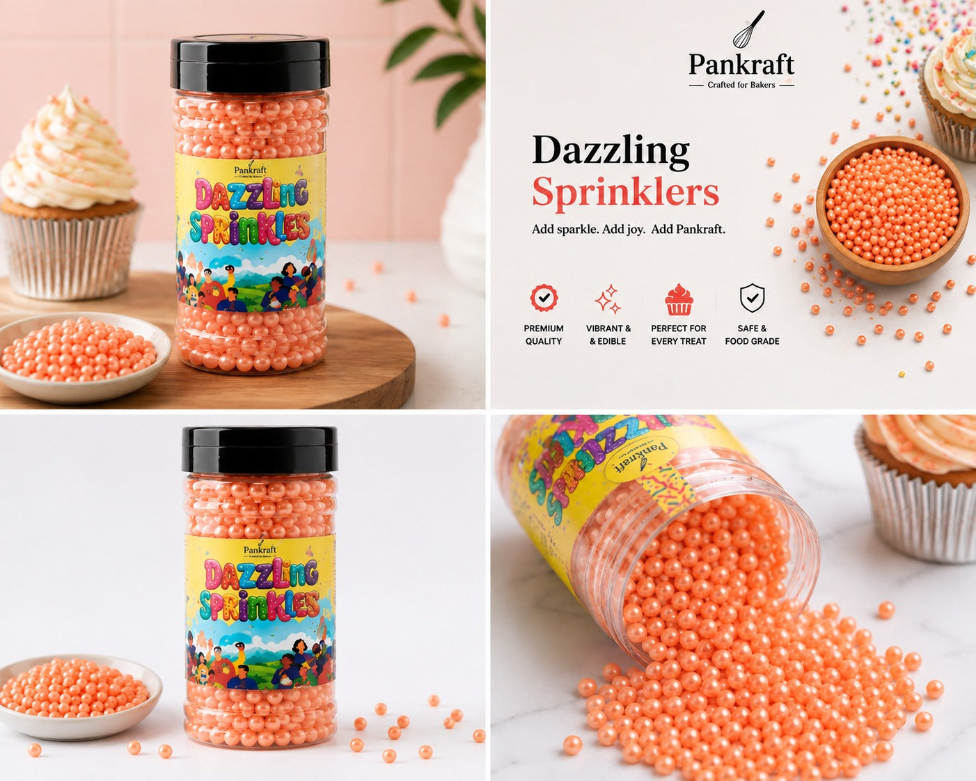 Pankraft Orange Mix Pearl Dazzling Sprinkler (100 gm)