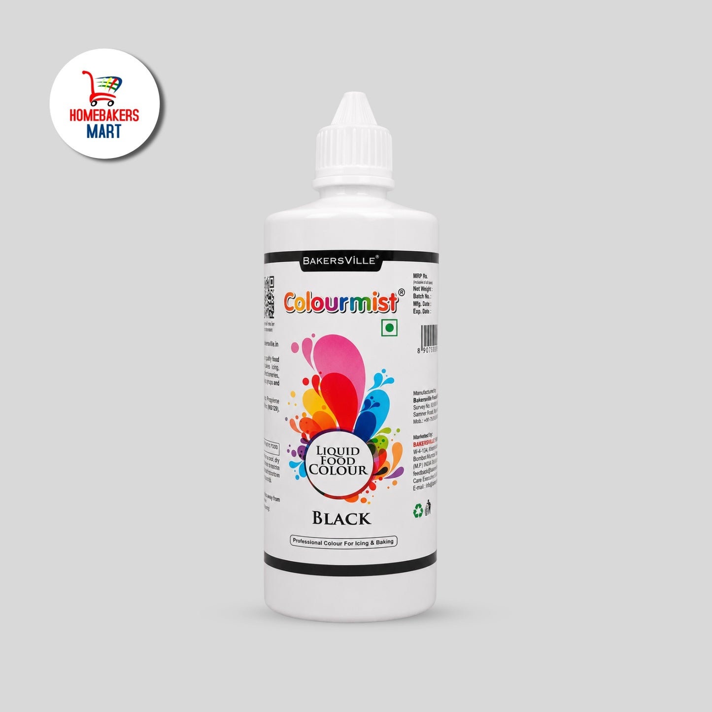 Bakersville Colourmist Black liquid food colour 500ml
