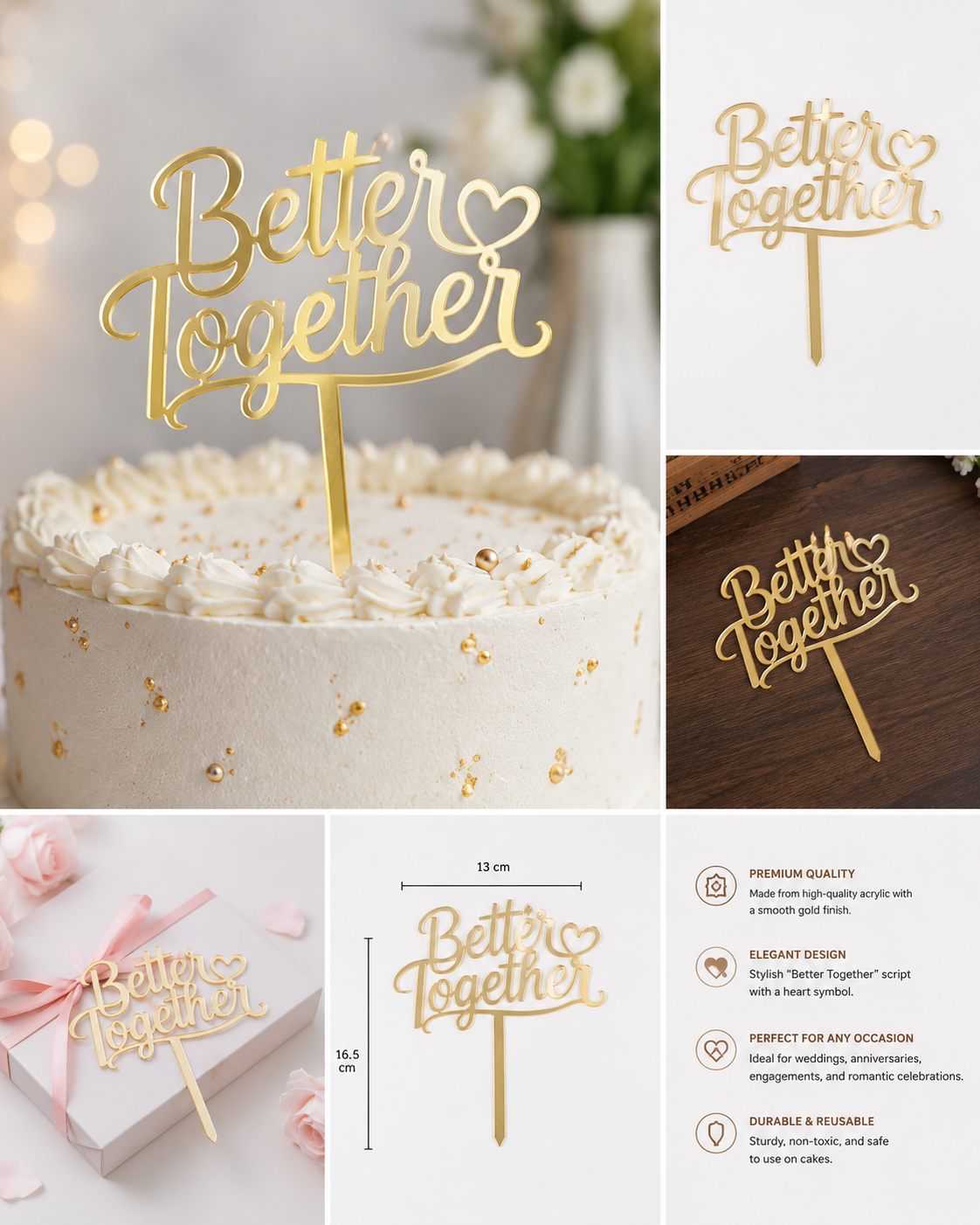 Acrylic Better Together Topper RT00376