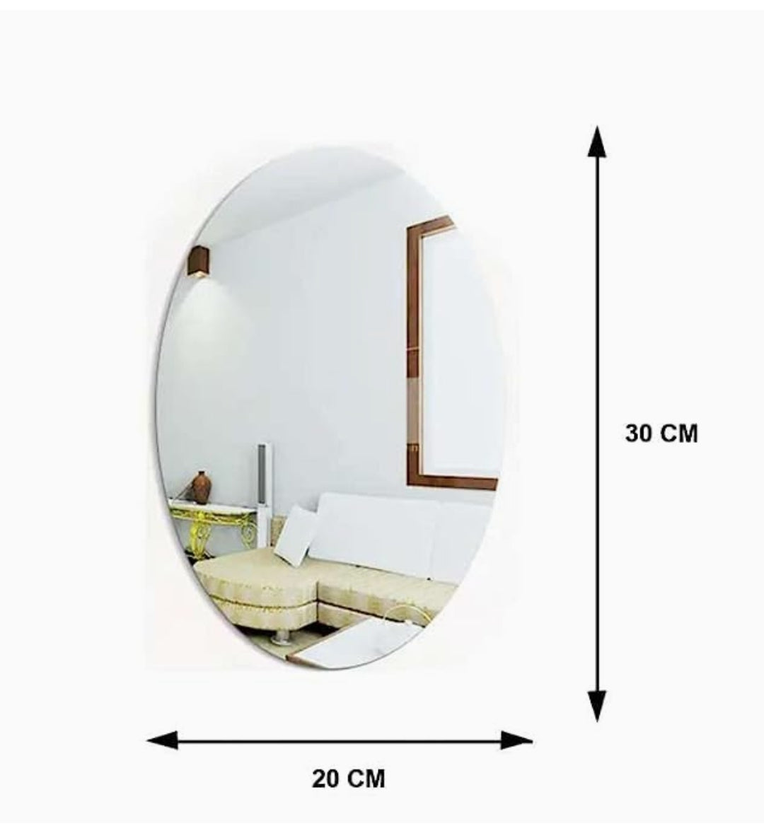 Oval Shape Adhesive Mirror Sticker for wall