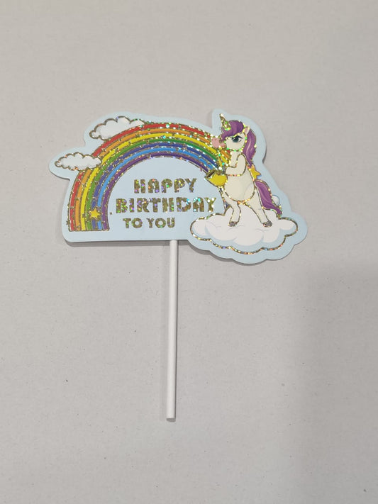 Unicorn Happy Birthday Topper