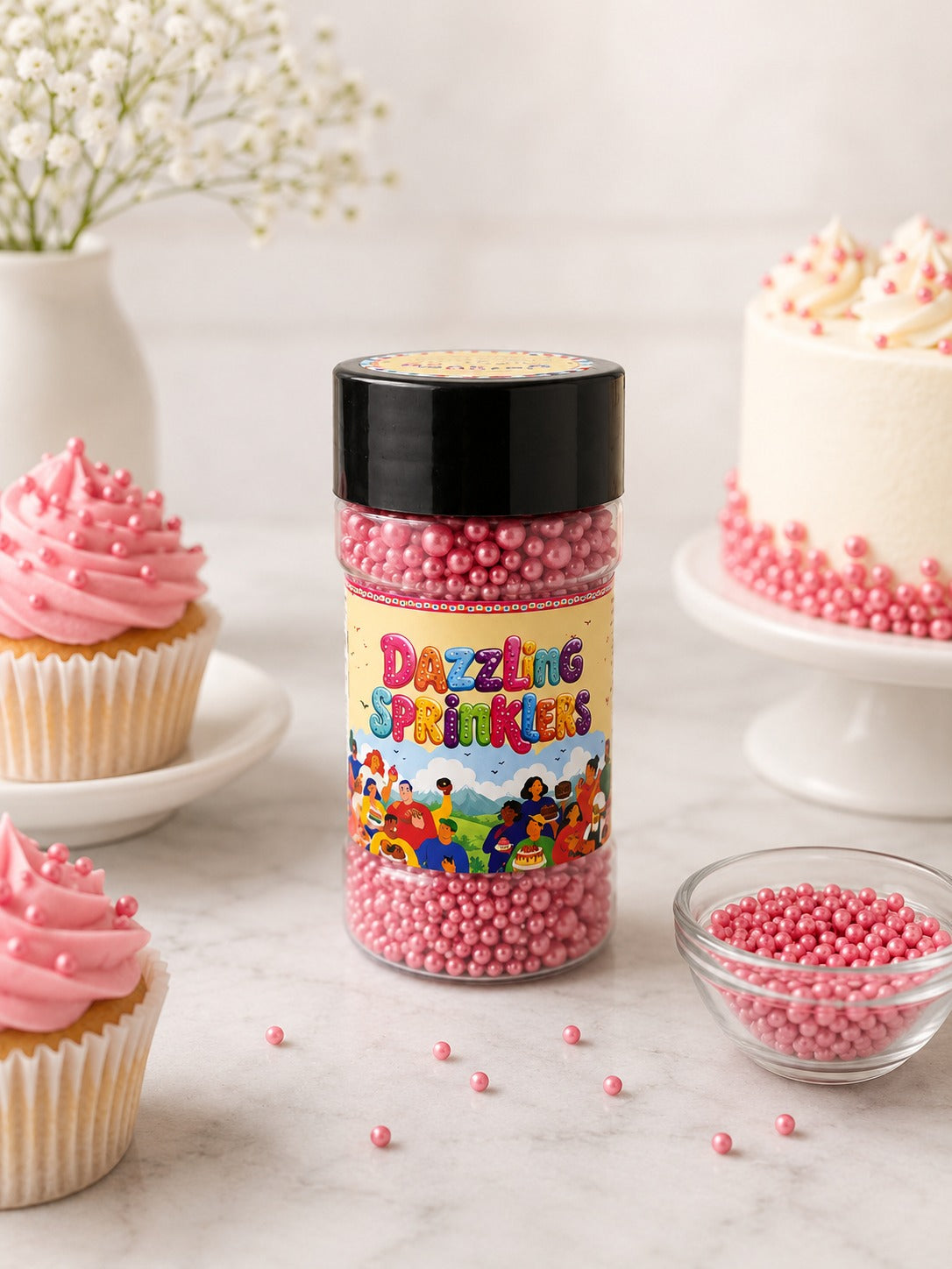 Pankraft Dark Pink Mix Pearl Dazzling Sprinkler 100gm