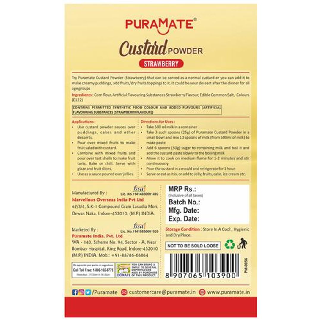 Puramate custard powder strawberry