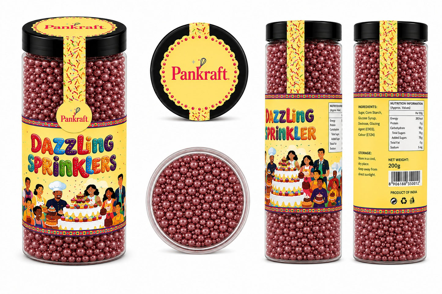 Pankraft Maroon Mix Pearl Dazzling Sprinkler 750gm