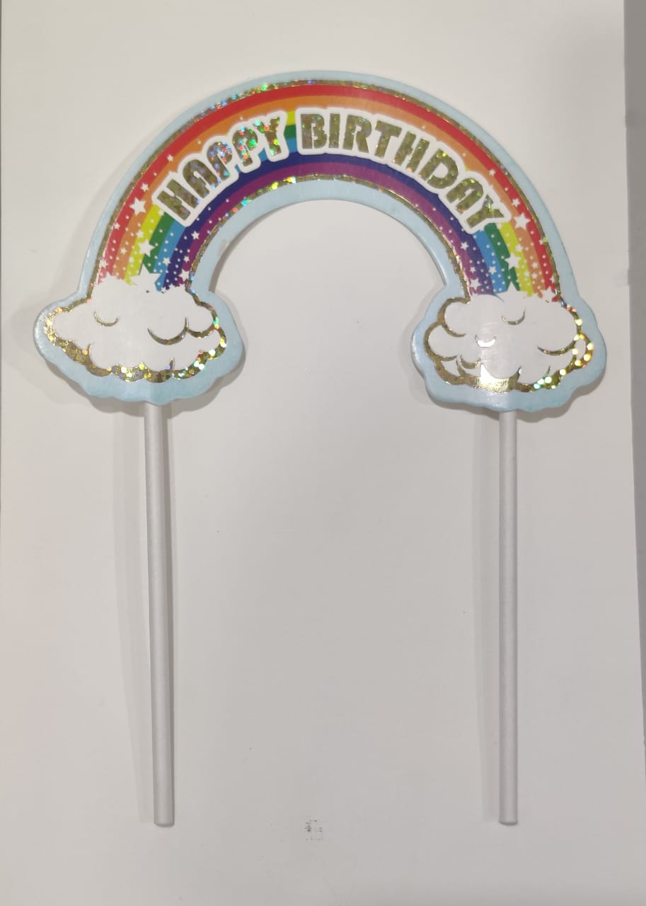 Rainbow Happy Birthday Topper