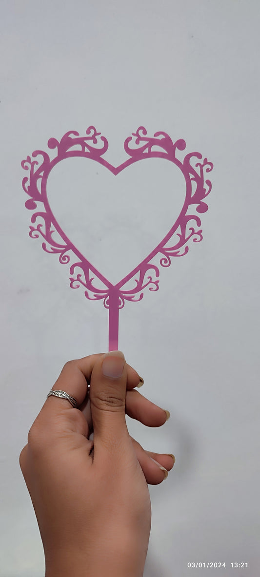 Pink Frame heart topper