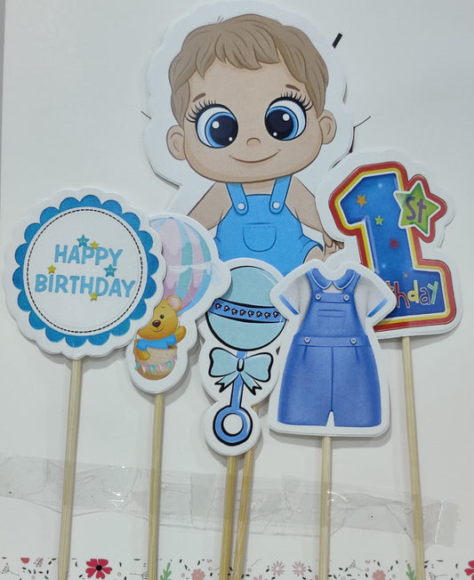 1st Birthday Boy Theme Topper