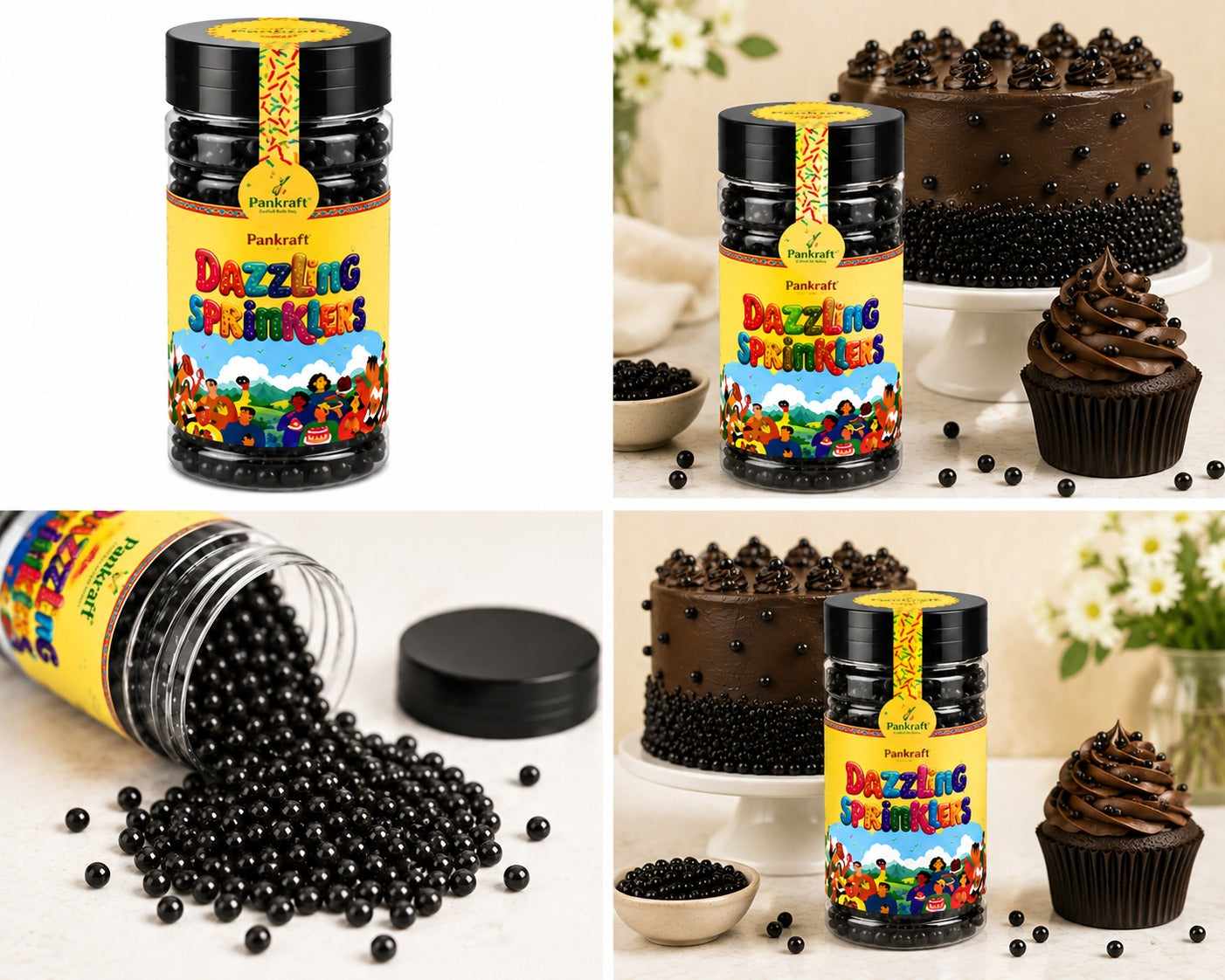Pankraft Black Mix Pearl Dazzling Sprinkler (100gm)