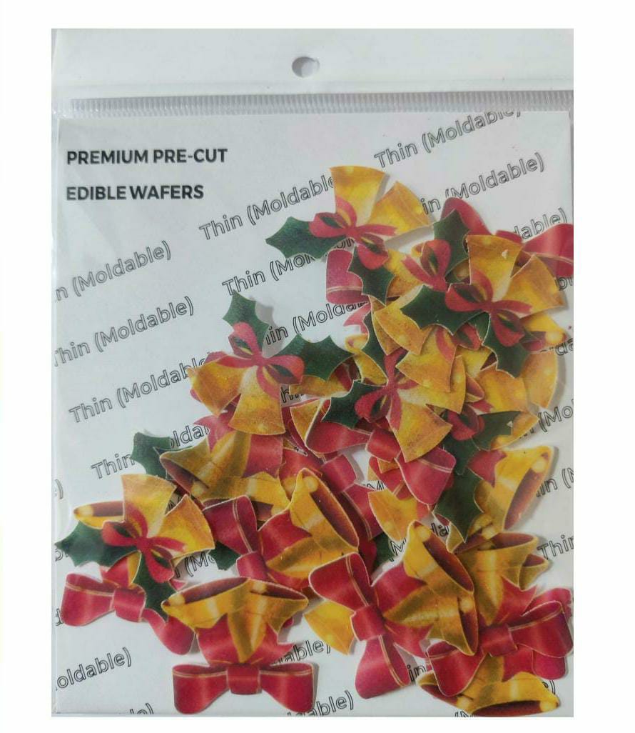 Tastycraft Christmas Bells Edible Pre-Cut Wafer Paper Pack of 24 pcs (wpc-404)
