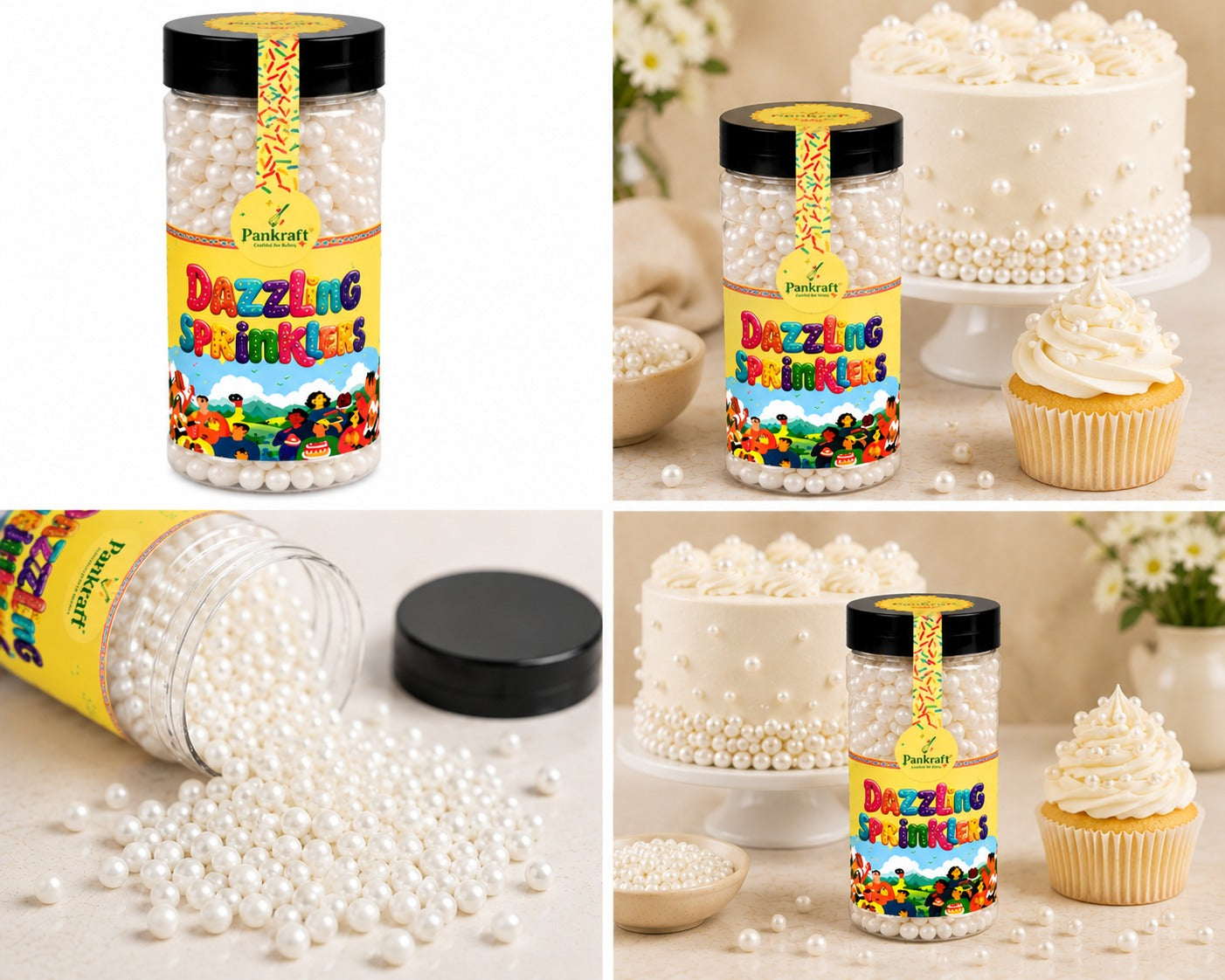 Pankraft White Pearl Dazzling Sprinkler size 6mm (750gm)