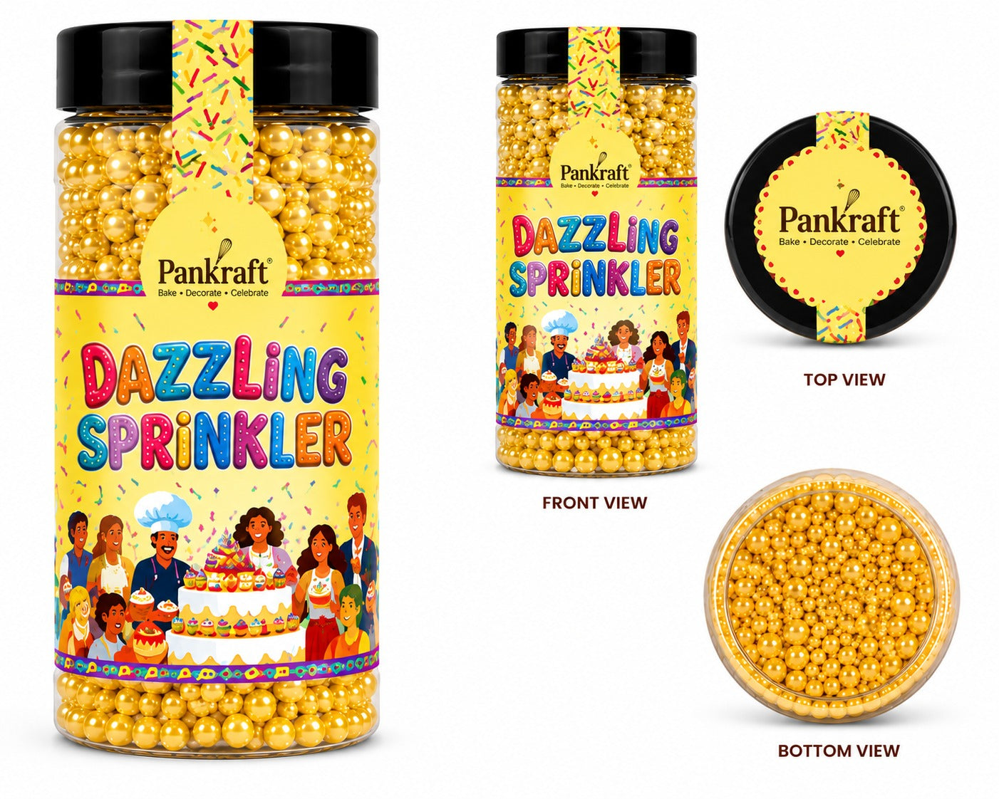 Pankraft Yellow Mix Pearl Dazzling Sprinkler 100gm