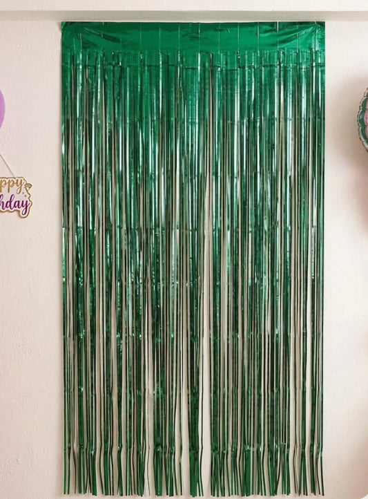Green Birthday foil curtain  (pack of 1)