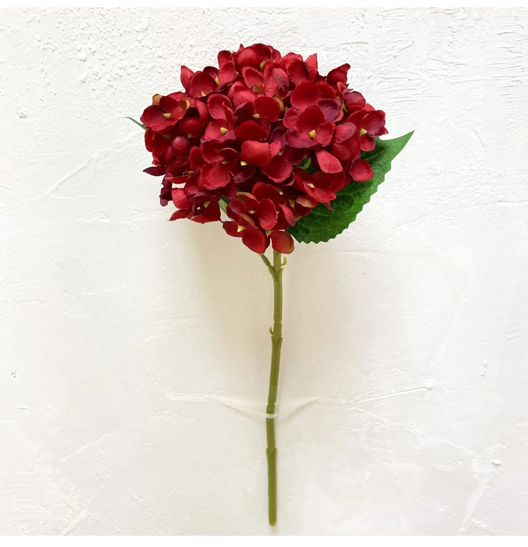 Artificial Cherry Red Hydrangea bouquet