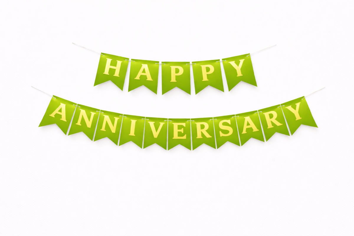 Lime green Happy Anniversary banner