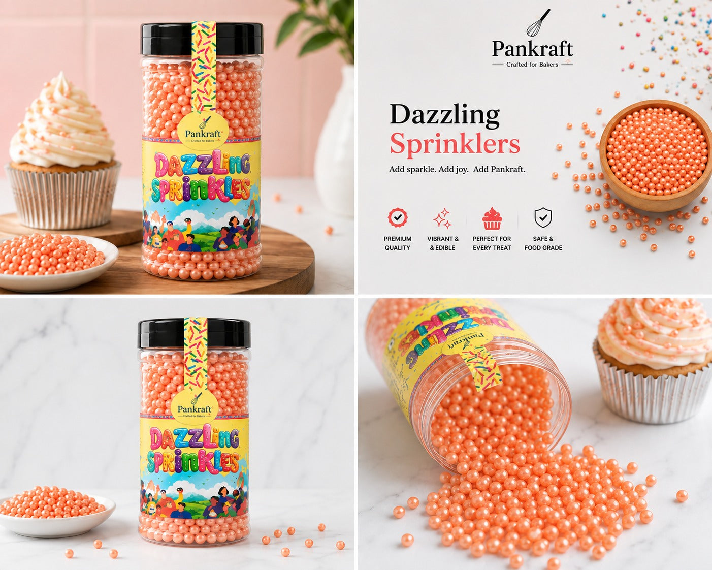 Pankraft Orange Mix Pearl Dazzling Sprinkler (750gm)