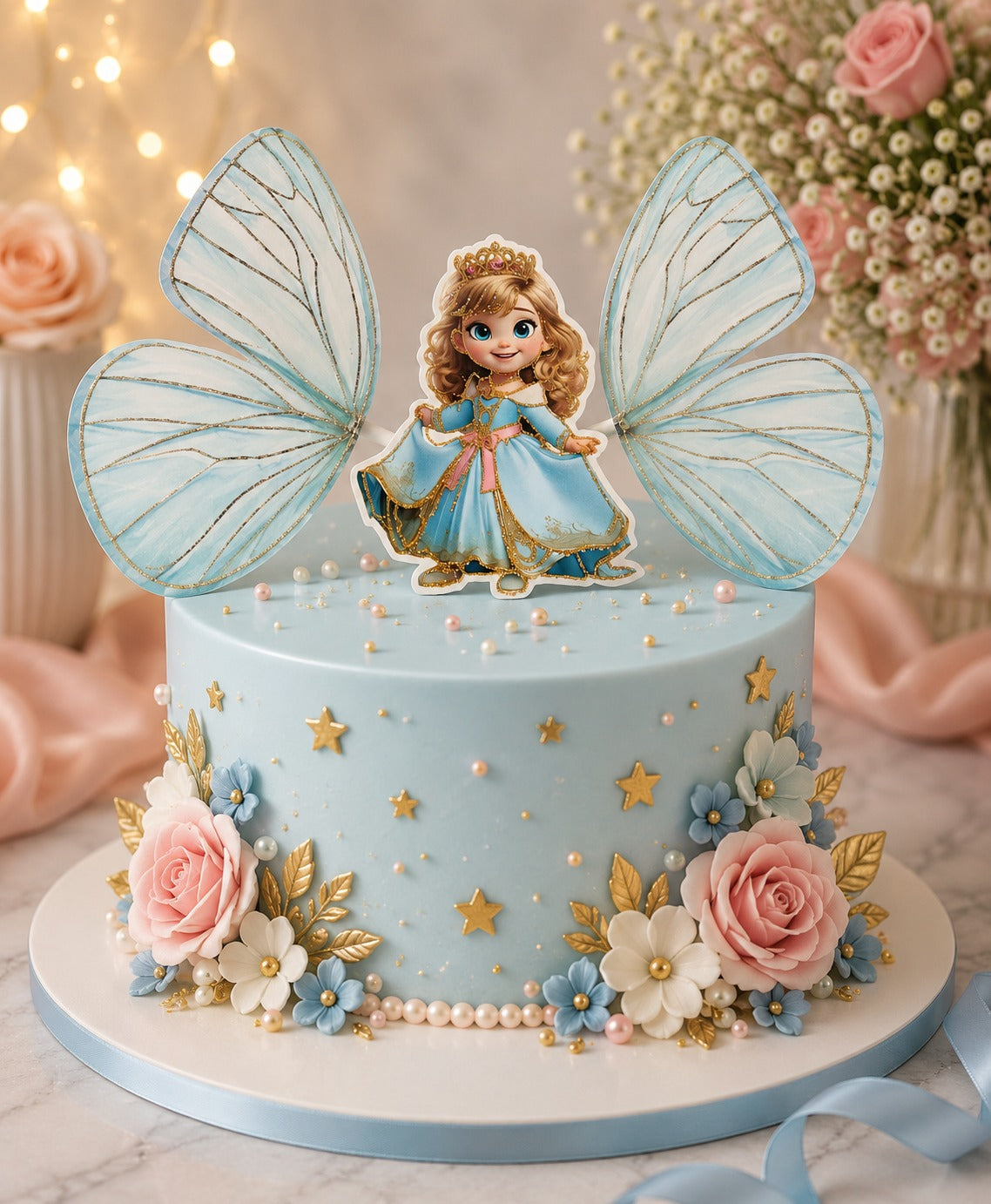 Princess butterfly Theme Topper (2 wings 1 princess)