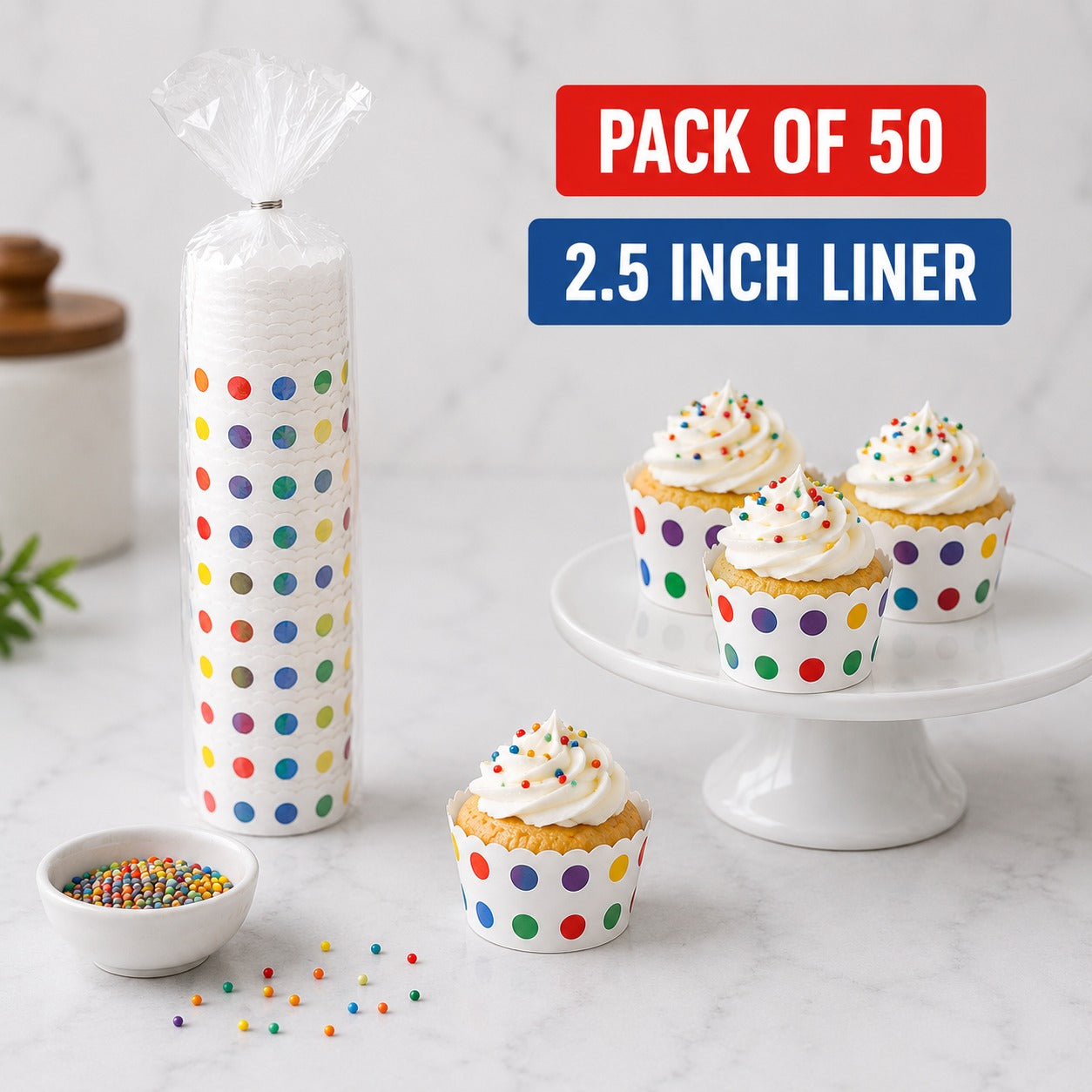 2.5 inch cupcake paper liner pack of 50