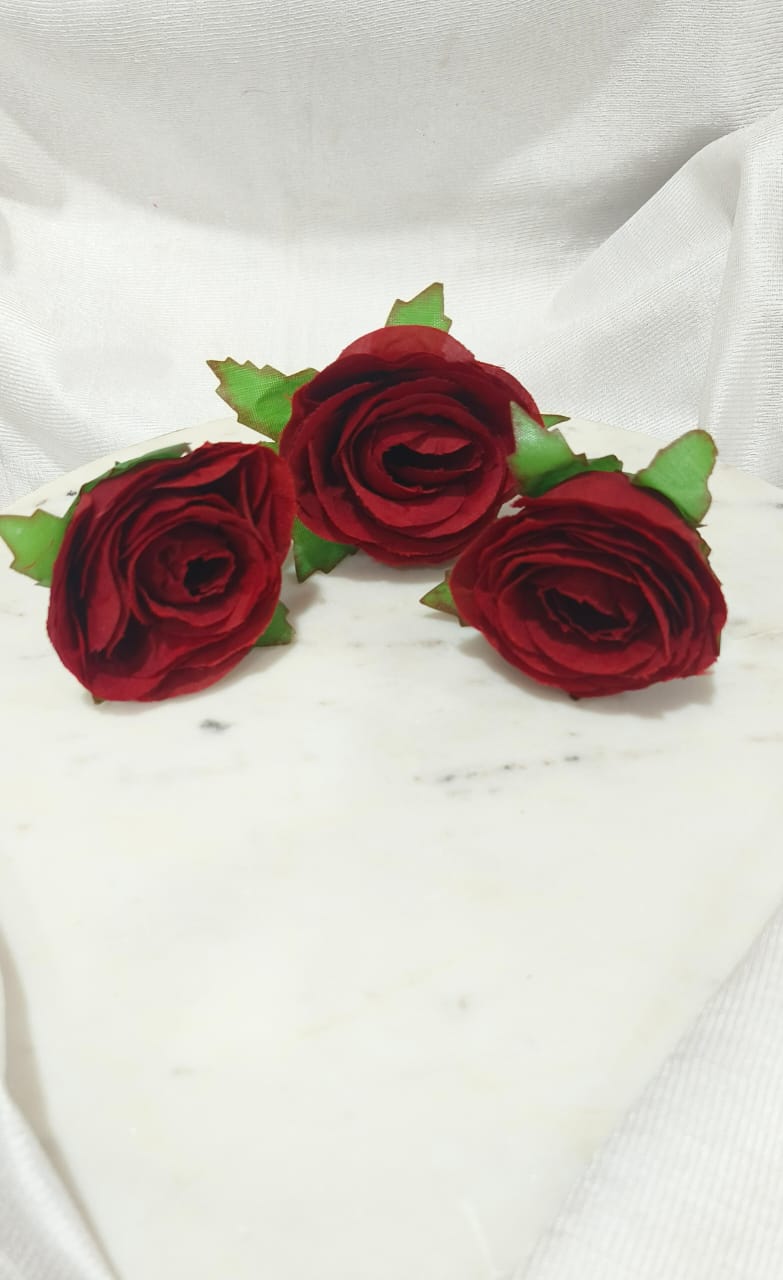 Artificial Red Rose Flower  4172B (pack of 3)