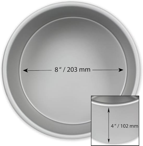 Heighted Round Cake Tin size 8x4 inch