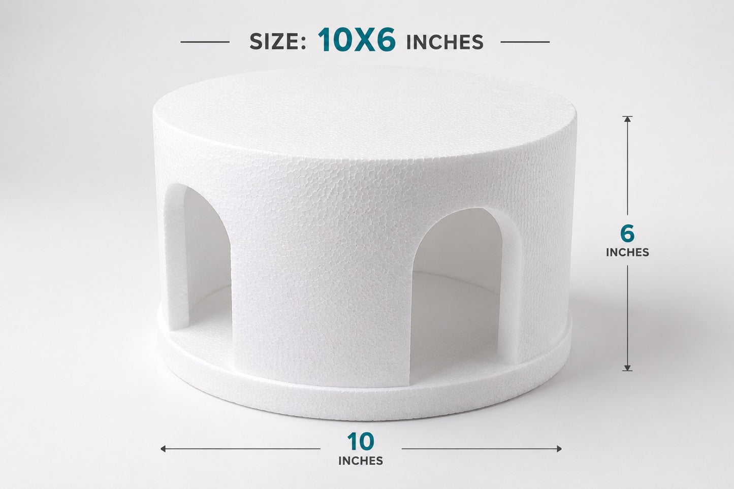 Four sided arc cut cake dummy (10x6 inches)