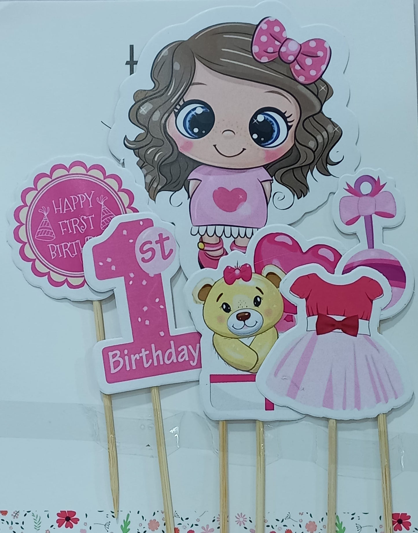 1st Birthday Girl Theme Topper