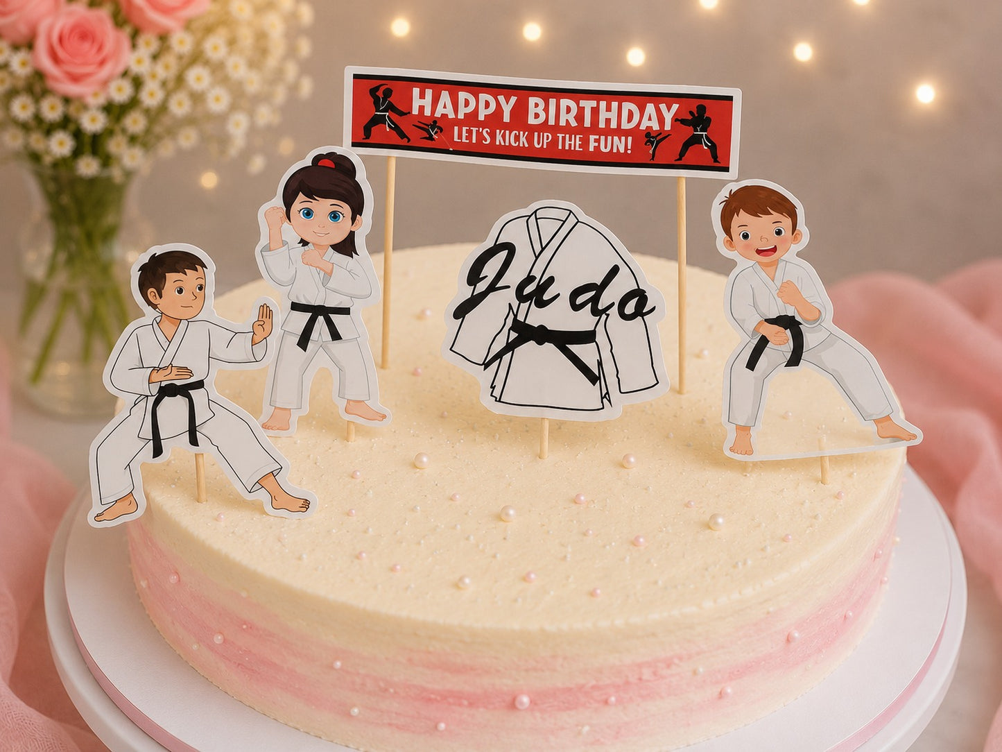 Happy Birthday Judo paper Theme Topper