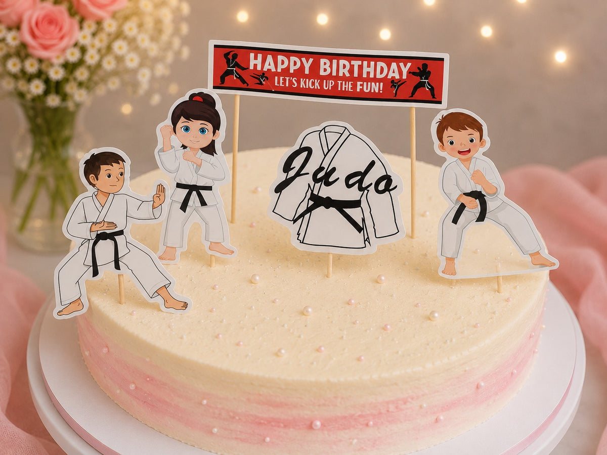 Happy Birthday Judo paper Theme Topper