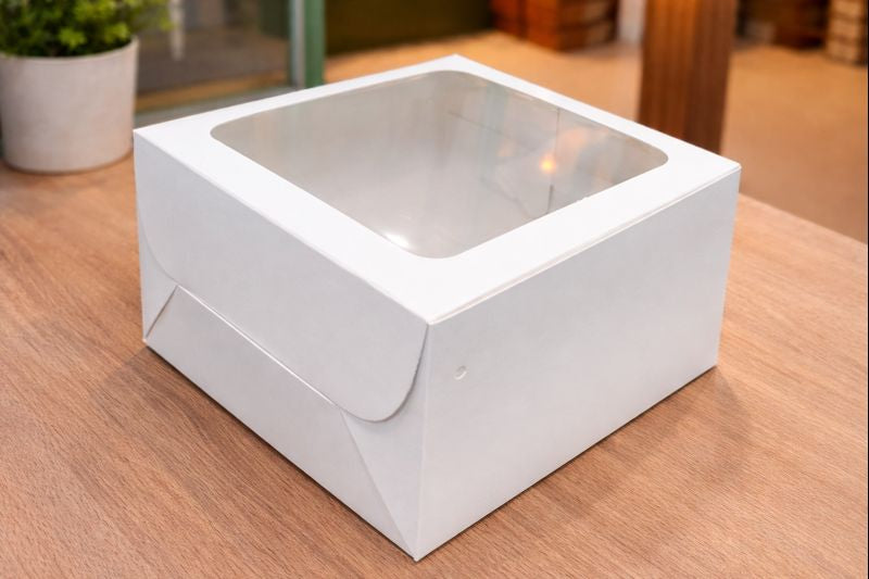 1 pound cake window cake box (white)  size -8×8×5