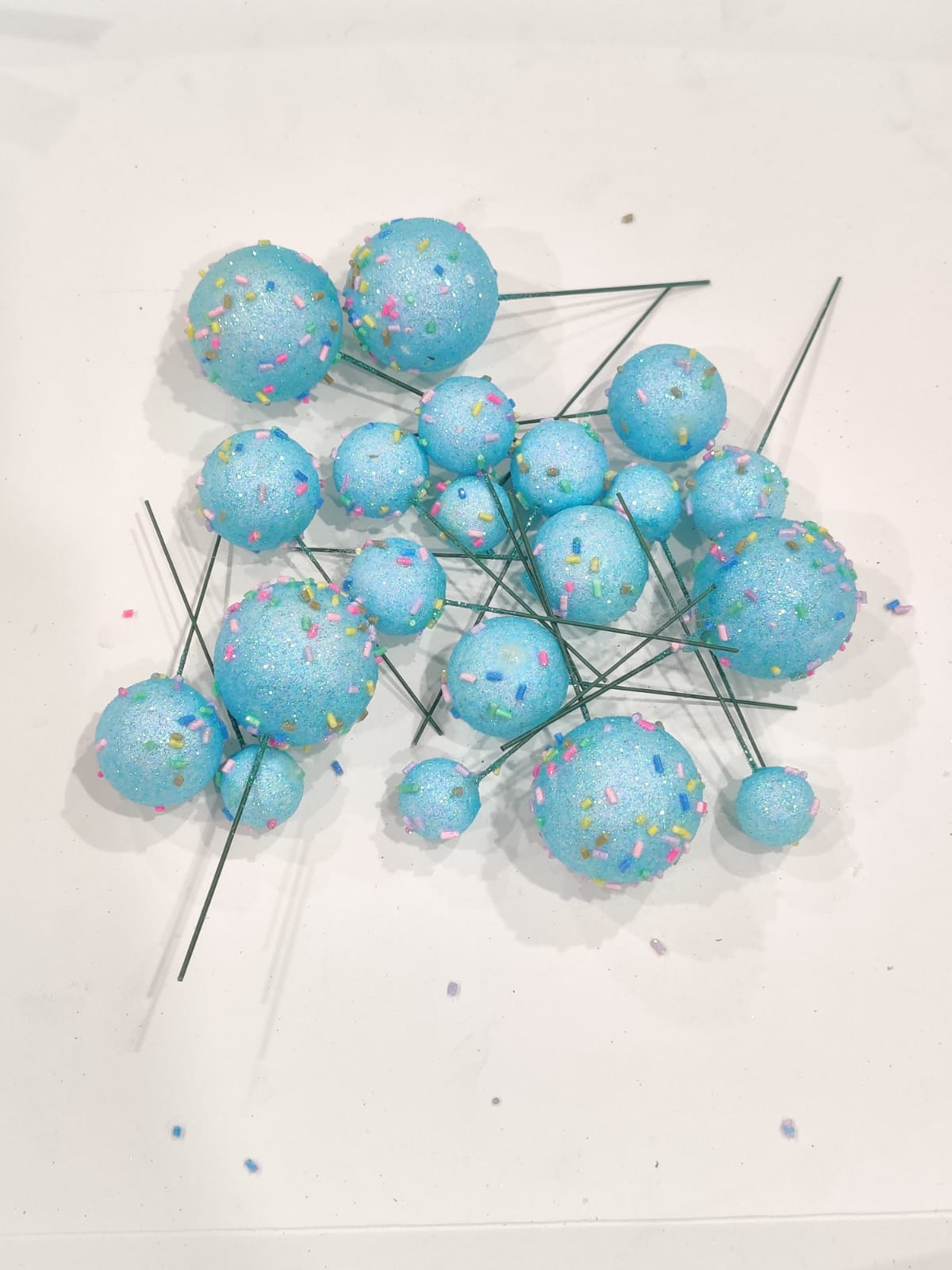 Glitter Blue Balls with Sprinkles Pack of 20