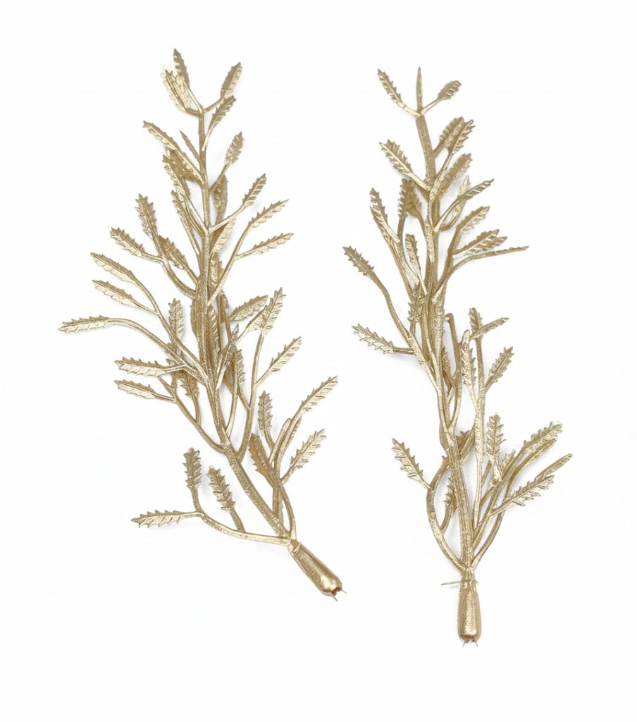 Golden Leaf Branch Cake Topper