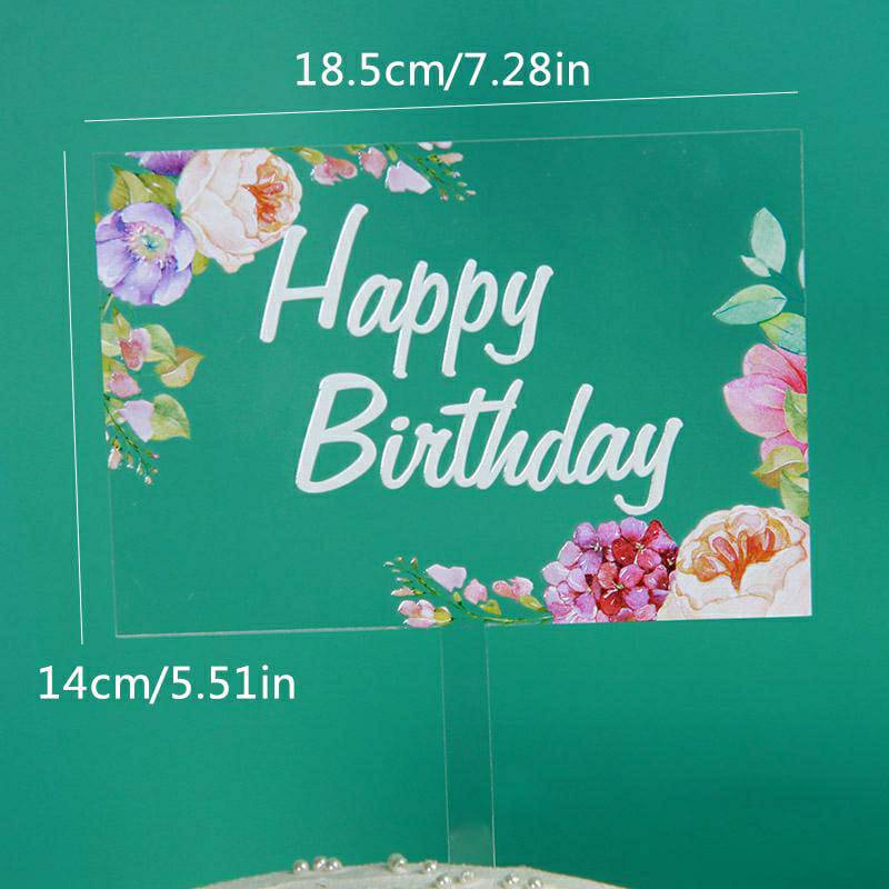 Acrylic Happy Birthday Topper 
8 inch