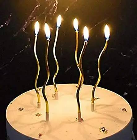 Twisty Golden Long Stick Candle
