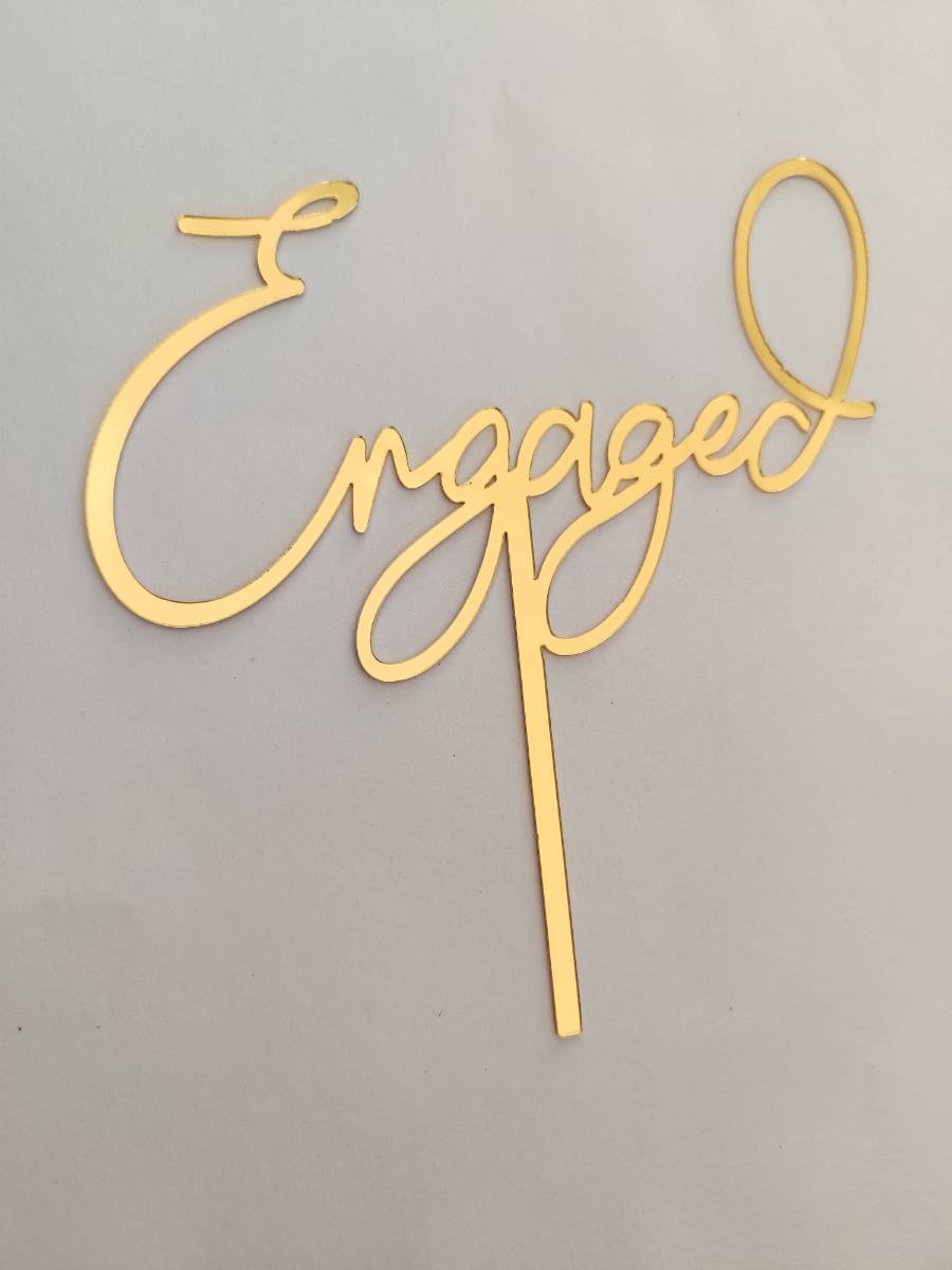 Acrylic Engaged Cake Topper RT00380