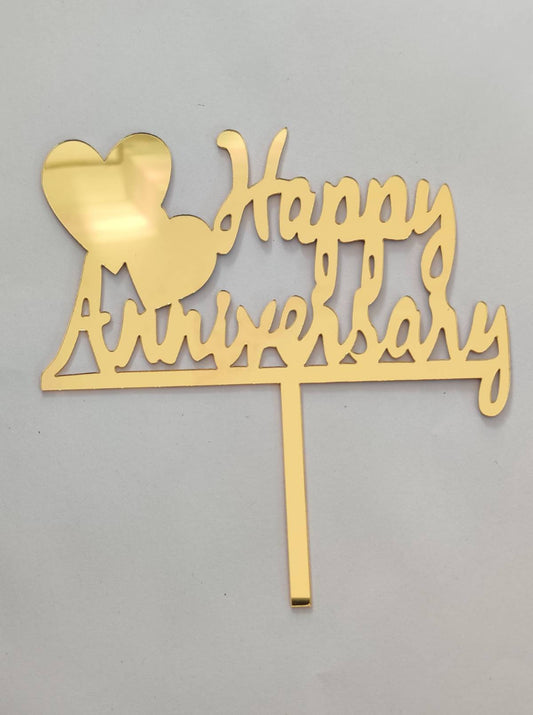 Acrylic  Happy Anniversary Cake Topper RT00377