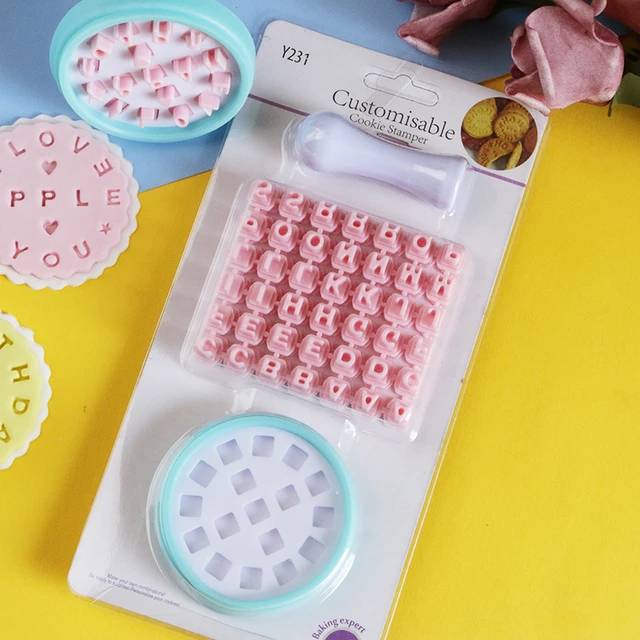 Plastic Mini Fondant Cutters Mould Art Number Letter Stamps For Cake Decorating Tools ( customised cookie stamper)