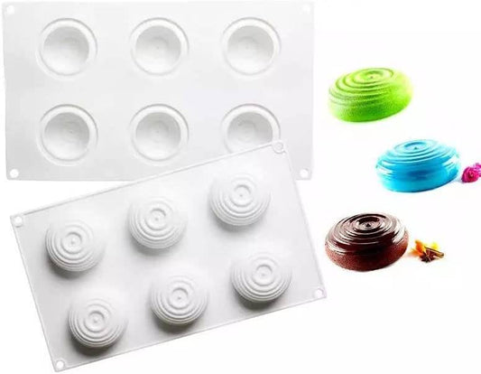 6 cavity spiral silicone mould