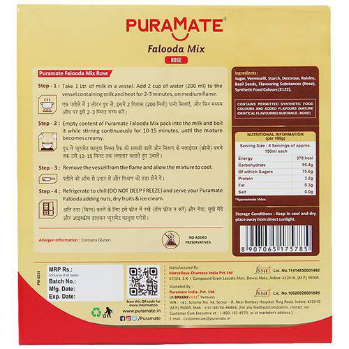 Puramate Falooda Mix Rose 200g