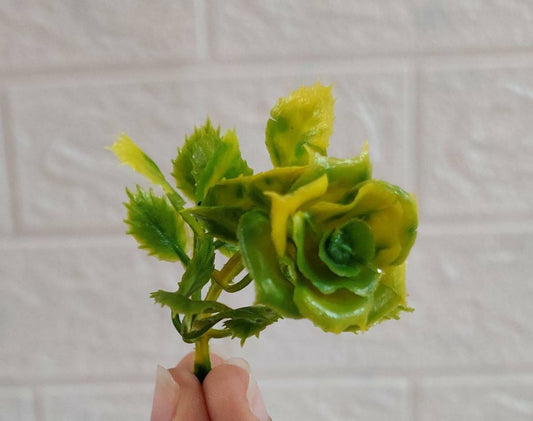 Green rose artificial flowers pack of 5