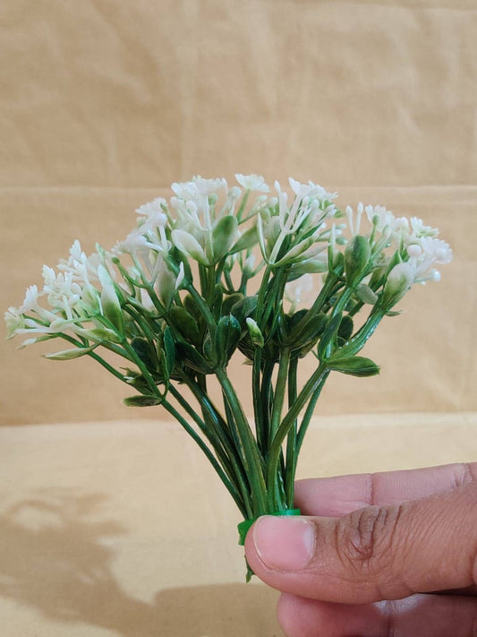 White Small Artificial flowers pack of 5