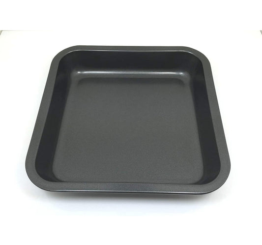 Teflon Coated Set of 1 Square Shape Baking Mould for Baking Non Stick Cake Tins/Pan/Tray for Microwave Oven, Cooker, Cake Mould 1 Pcs, Black (Medium- 22Cm)