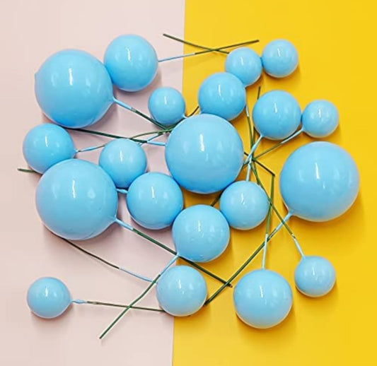 Mix Size Faux Balls Pastel Blue colour pack of 20