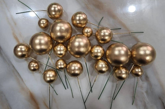 Mix Size Faux Balls Golden colour pack of 20