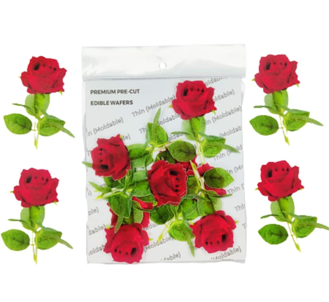 Tastycraft Pre-Cut Wafer Paper Rose  Pack of - 8 (WPC-078)