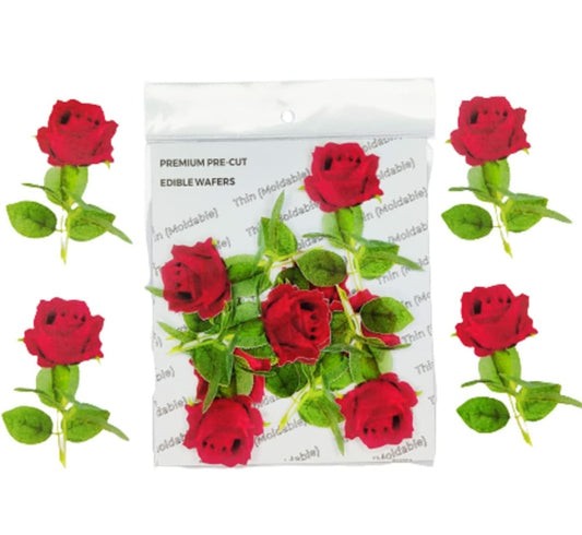 Tastycrafts Pre-Cut Wafer Paper Rose  Pack of - 8 (WPC-078)